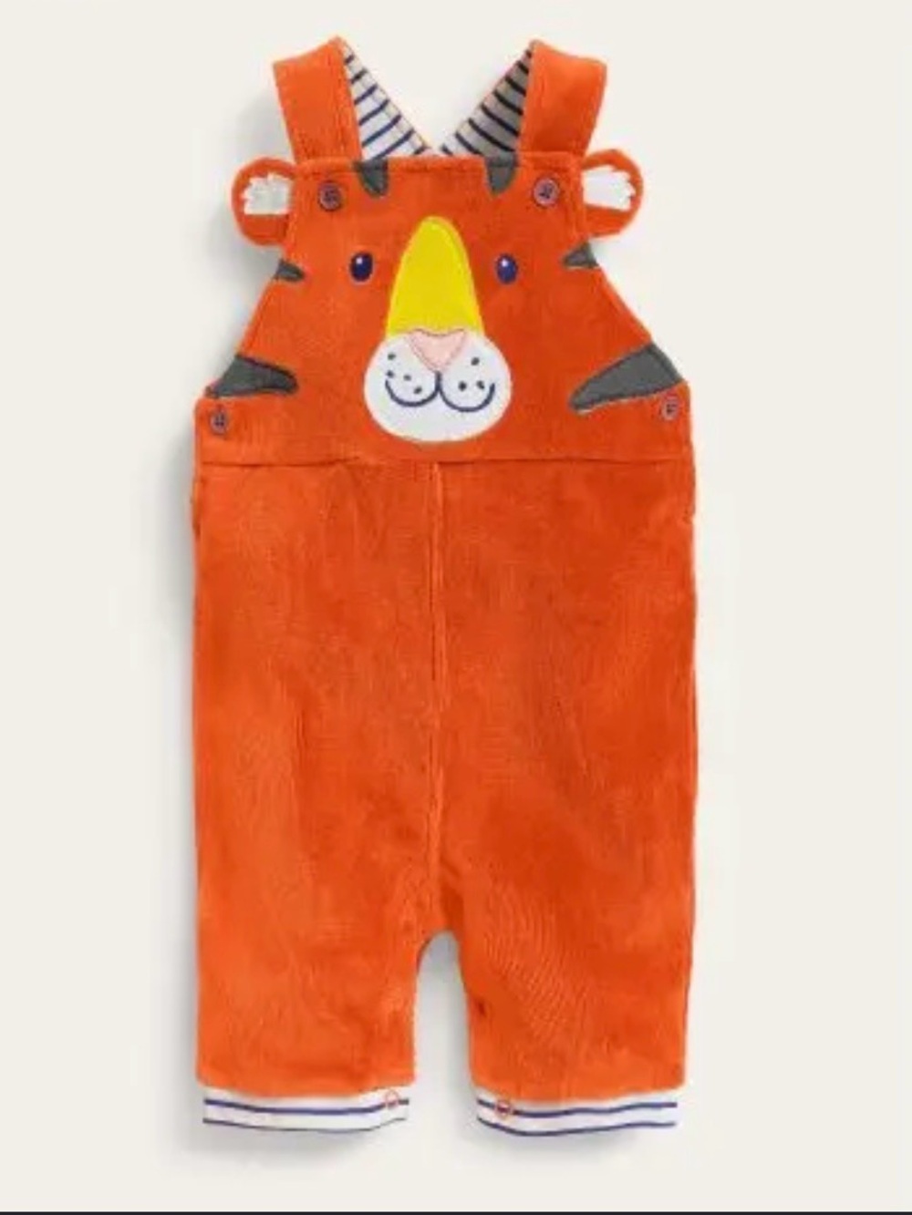 Mini Boden tiger dungarees corduroy tiger orange overalls